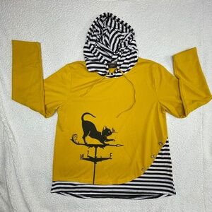 Women’s XL “Gracila” Gold/Black/White Hoodie Top